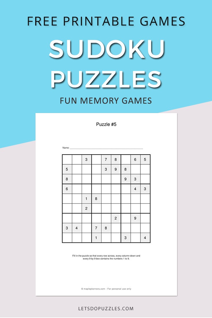 Free Printable Sudoku Puzzles for Kids