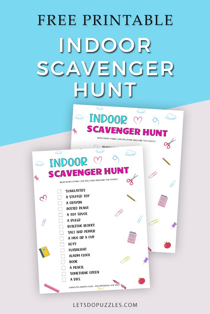 Indoor Scavenger Hunt for Kids