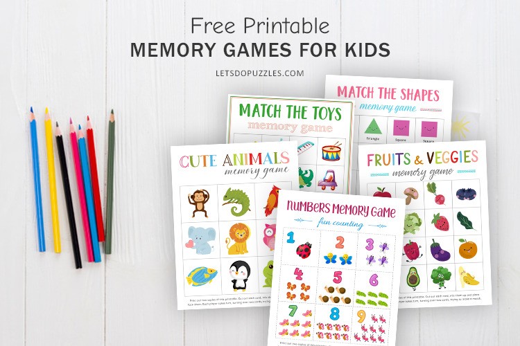 6 Cute Printable Memory Games for Kids