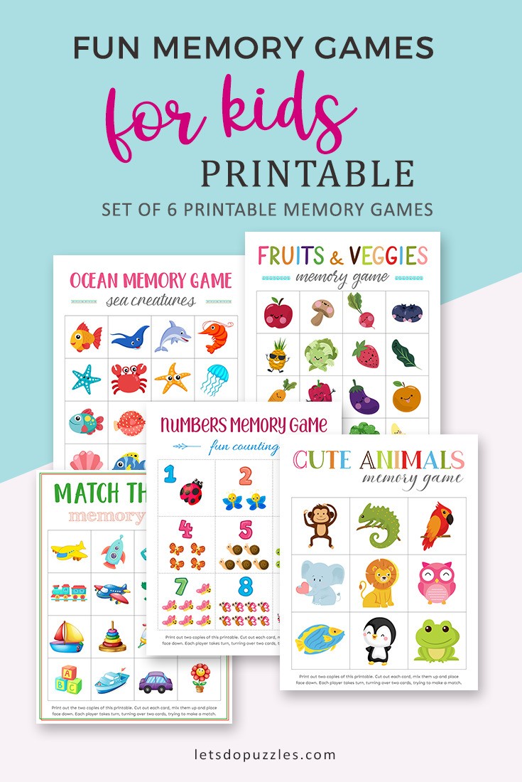 6 Cute Printable Memory Games For Kids