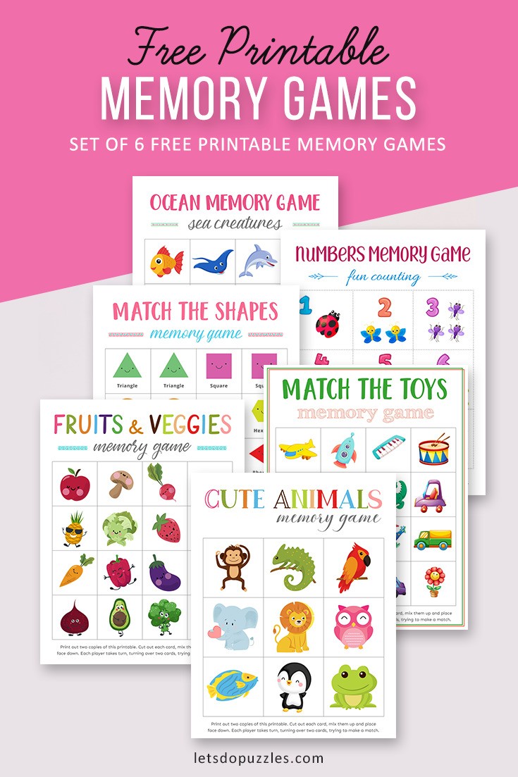 6 Cute Printable Memory Games for Kids