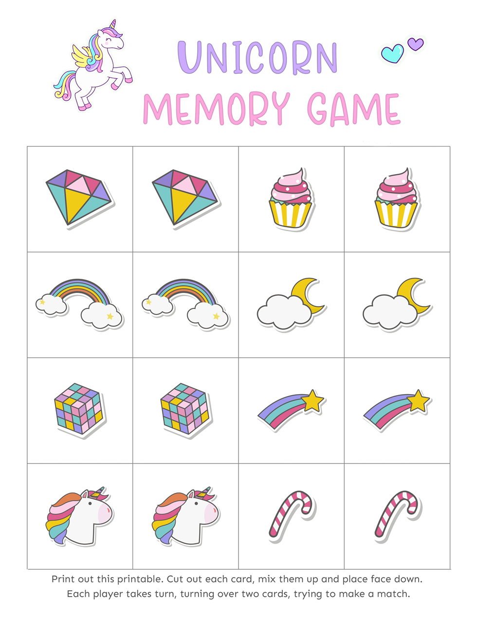 Free Printable Unicorn Activities for Unicorn Themed Birthday Party