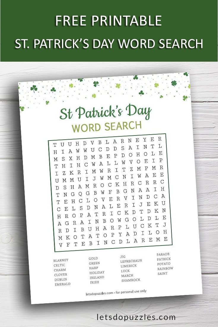 St Patricks Word Search Printable