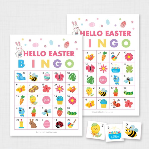 Happy Easter Bingo Game Cards