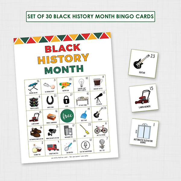 Black History Month Bingo Cards Printable