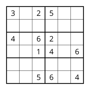 6x6 sudoku puzzle