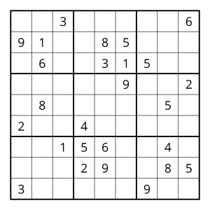 9x9 sudoku puzzle