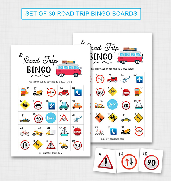 Printable Road Trip Bingo Game