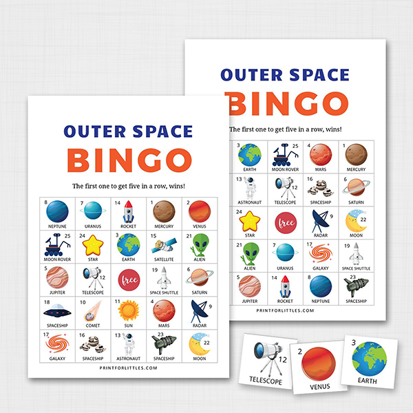 Outer Space Bingo Printable Game
