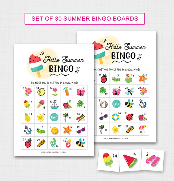 Printable Summer Bingo for Kids